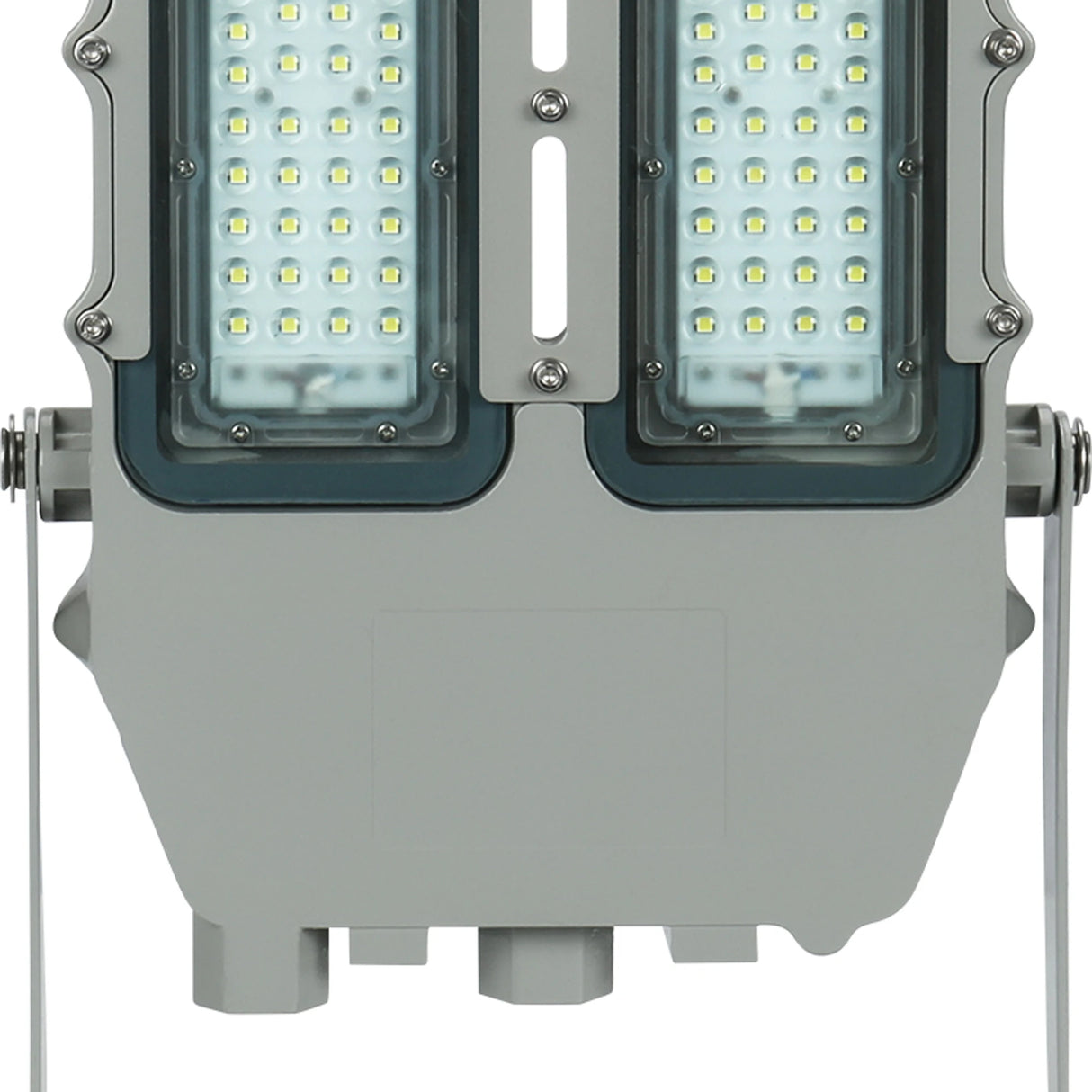 Top-down perspective of 150W C1D2 explosion proof LED flood light, 21,000lm for chemical plant and oil depot safety.