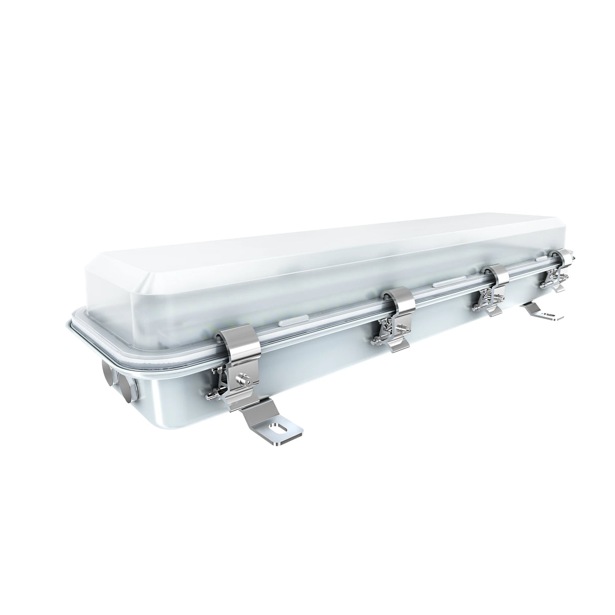 Side view of 30W C1D2 LED vapor tight explosion proof fixture, featuring a rugged housing for industrial safety.