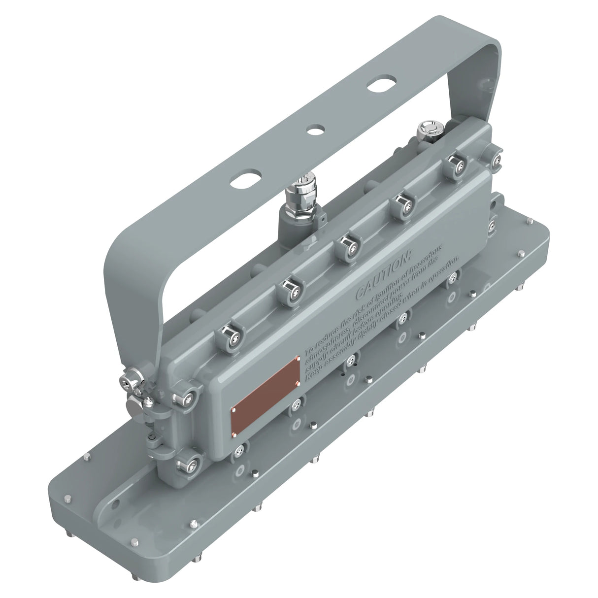 Full top-down view of 50W C1D1 LED linear high bay explosion proof light, 7,000lm for chemical and oil plant safety.