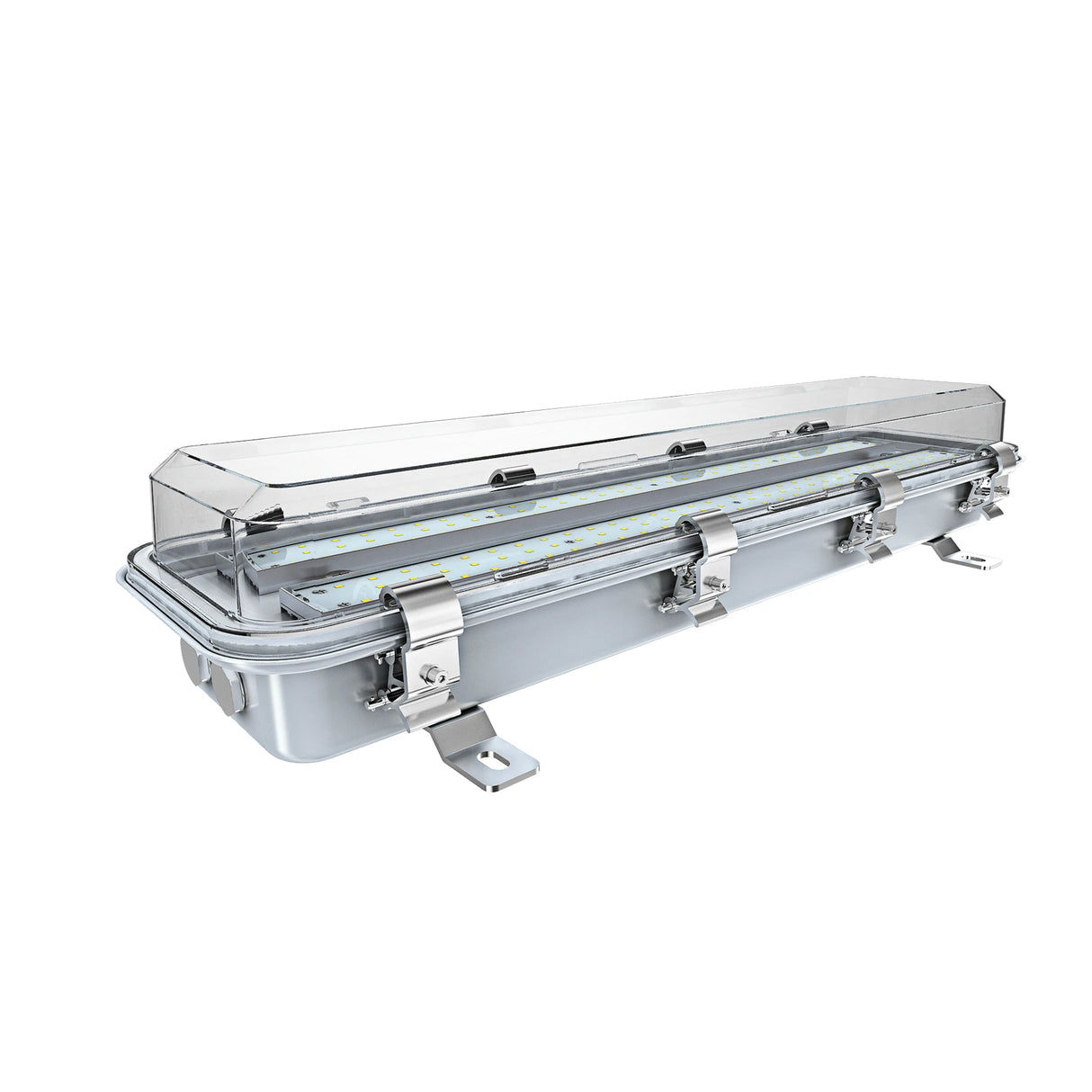 Professional 30W C1D2 LED 1x2 linear vapor proof light fixture, 3788lm 5000K, for chemical and oil plant safety.