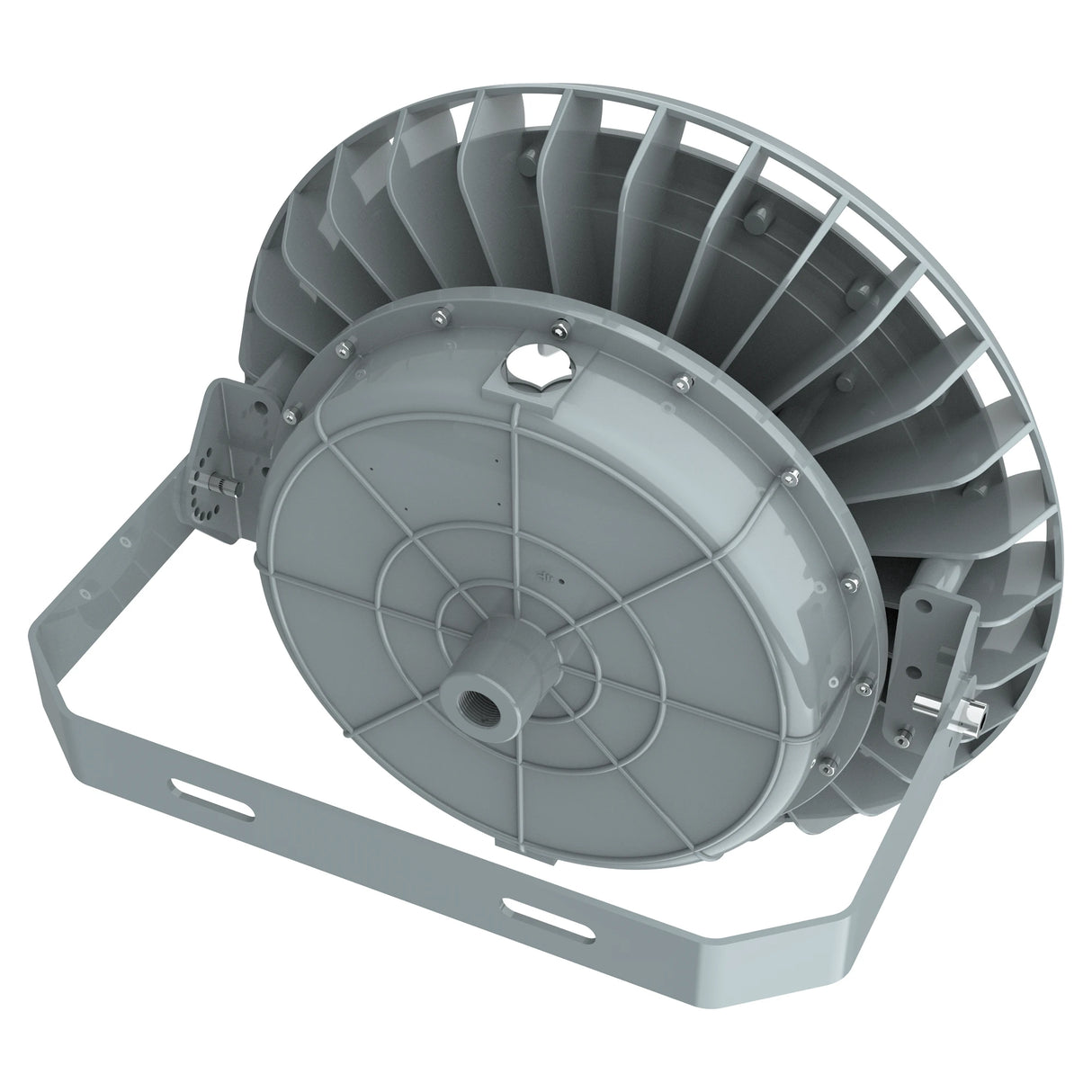 Side profile of 400W C1D2 explosion proof LED high bay featuring a corrosion-resistant and durable industrial housing.