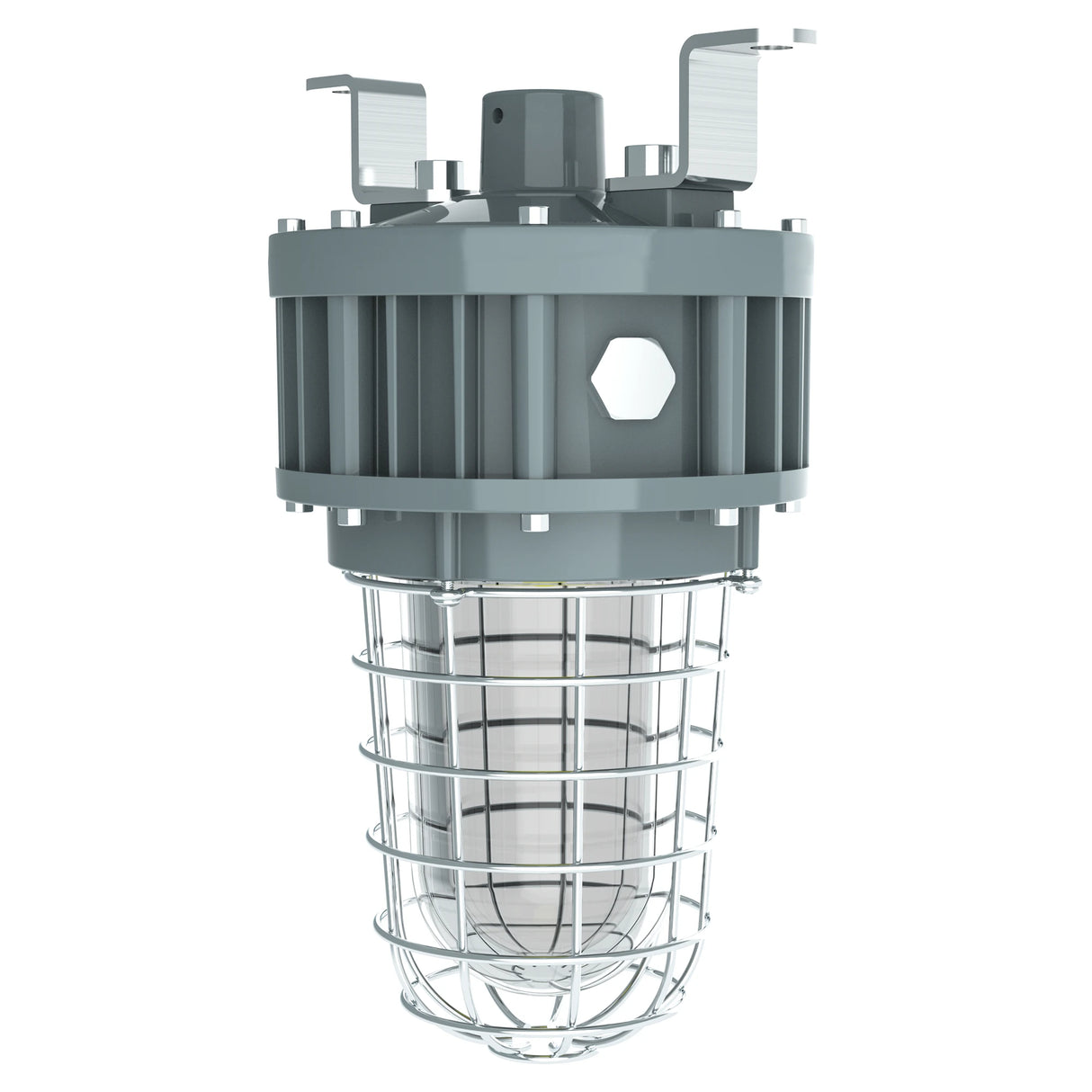 40W Class I Div 2 explosion proof LED jelly jar light, 4,200 lumens, compact hazardous area lighting for industrial sites.