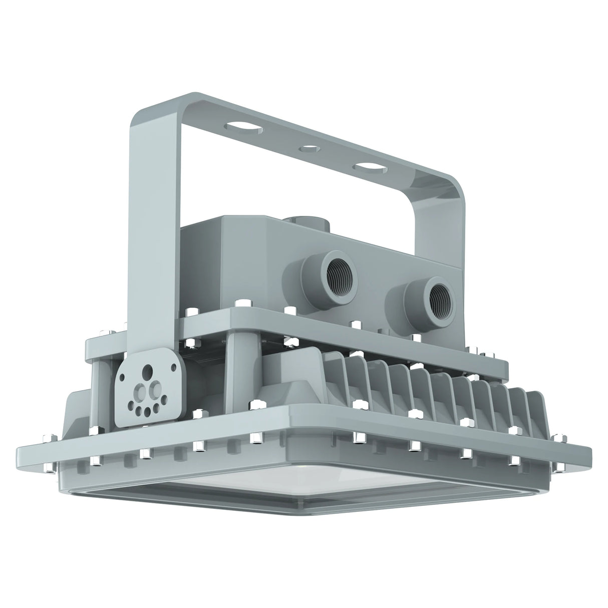 60W C1D1 explosion proof square LED flood light, 8,400 lumens 5000K, hazardous area safety lighting for industrial sites.