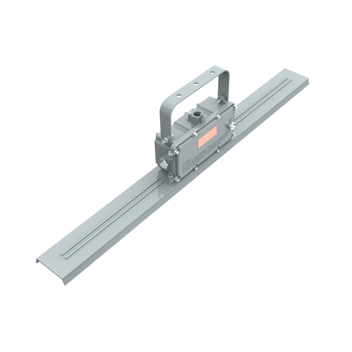 Side profile of 60W C1D2 1x4 linear explosion proof LED light, featuring a slim corrosion-resistant industrial design.