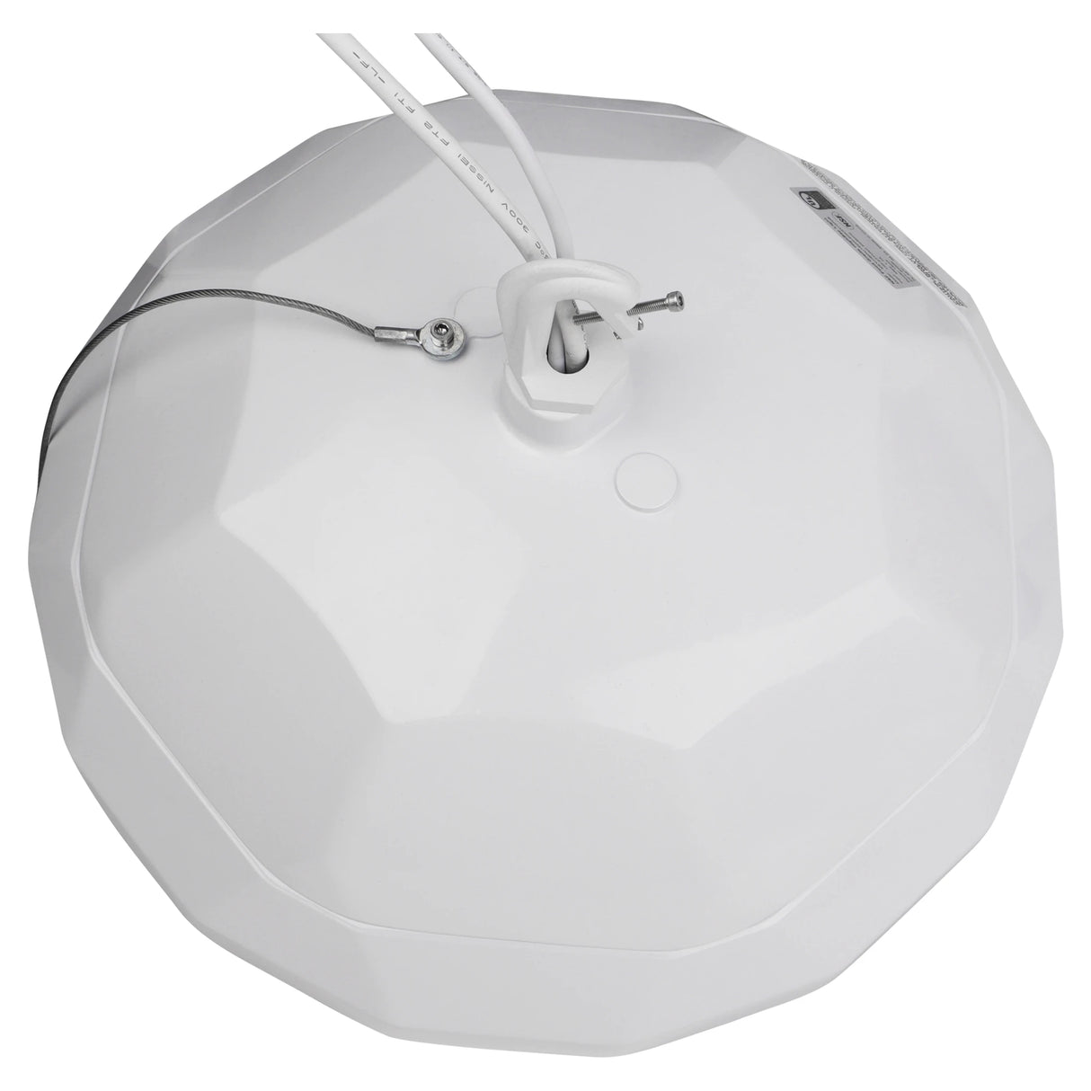 UFO LED High Bay Light Top View with PC Lens Cover and Hook Mount - 5000K Industrial Ceiling Fixture