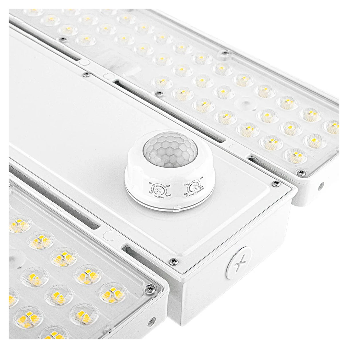white linear led high bay light with motion sensor and selectable settings