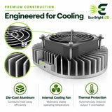 120W LED retrofit kit cooling assembly with die-cast aluminum heat sink, internal fan, and thermal protection