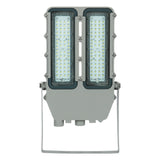 Front view of 100W C1D2 LED explosion proof floodlight with high-impact lens and 14,000lm daylight output.