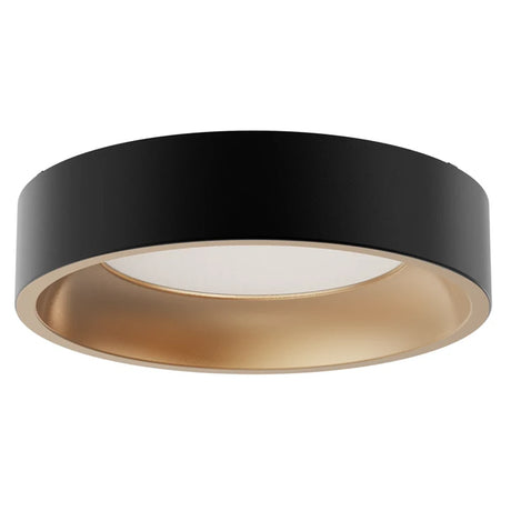 Round 15 inch ultra-slim LED panel light with black outer ring, gold interior, and white diffuser