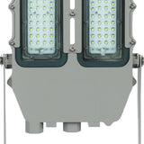 Top-down perspective of 150W C1D2 explosion proof LED flood light, 21,000lm for chemical plant and oil depot safety.