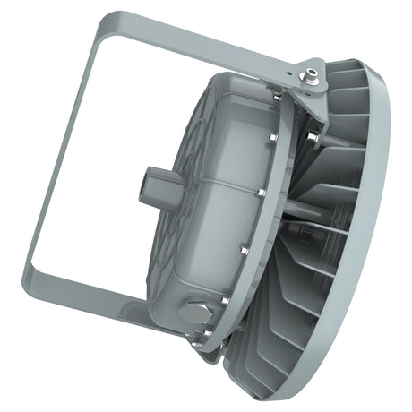 Top-down perspective of the 150W C1D2 explosion proof round high bay light, 23,286lm for chemical plant lighting.