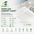 150W LED Canopy Light 5700K for Gas product overview with key specifications for commercial lighting applications.
