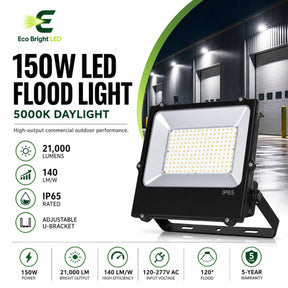 150W LED Flood Light 5000K IP65 for product overview with key specifications for commercial lighting applications.
