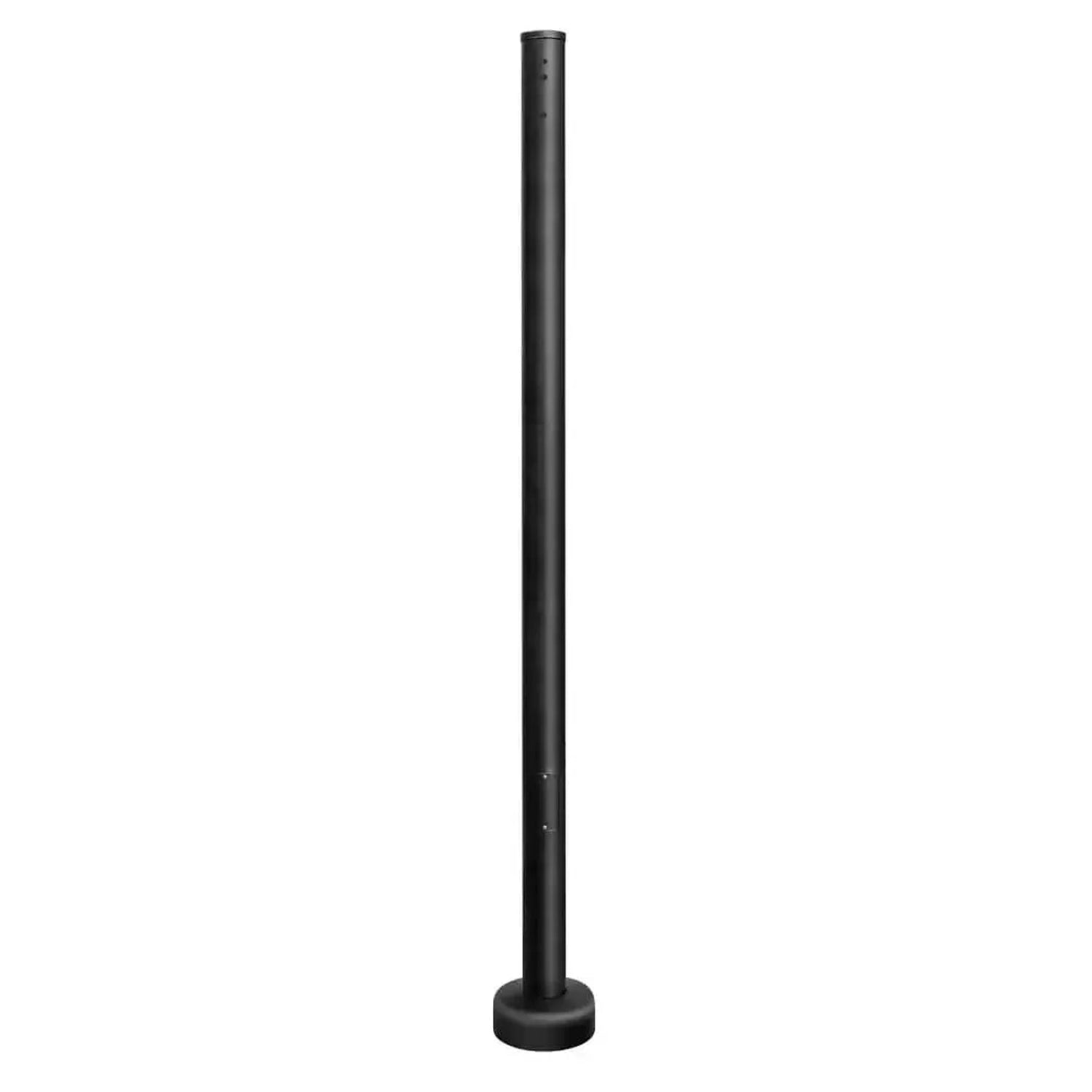15 ft black round steel light pole 3 inch OD 11 gauge for parking lot walkway and outdoor area lighting