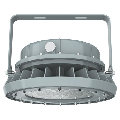 Side profile of 200W C1D2 LED explosion proof high bay showing the rugged industrial housing and heat dissipation.