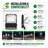 Installation and mounting details for 200W LED Flood Light 5000K IP65 for, including compatibility and wiring guidance.