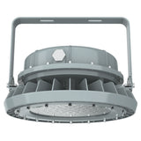 Front view of 150W C1D2 explosion proof high bay light showing the high-impact tempered glass and high-lumen LED chips.