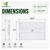 Dimensions and specifications for 2FT LED Linear High Bay 110W-220W for, including measurements and performance data.