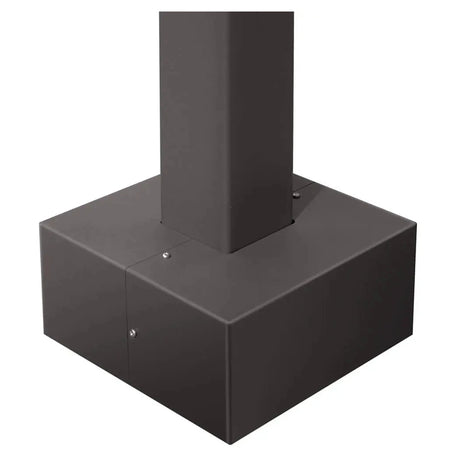 Dark bronze square steel light pole base cover with anchor bolt installation for 30 ft outdoor light pole