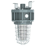 30W C1D2 explosion proof LED jelly jar light featuring a heavy-duty protective cage and tempered glass globe.
