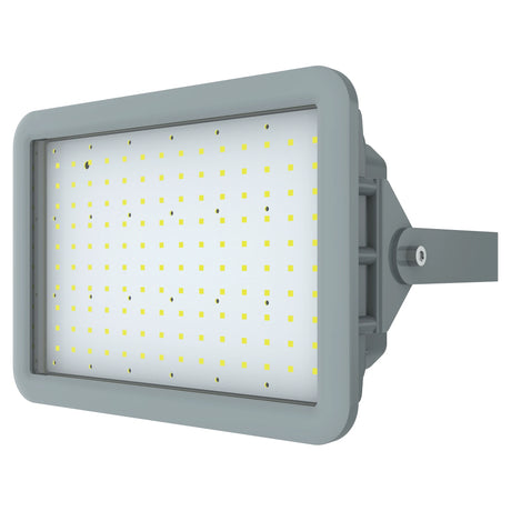 Front view of 250W C1D2 LED explosion proof square floodlight with multi-chip 35,000lm daylight output.