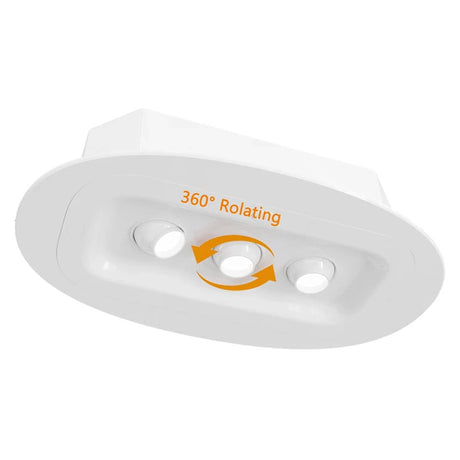 3W LED emergency ceiling light with three rotating adjustable heads for commercial hallway lighting