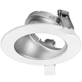 White round LED wall wash downlight trim with silver reflector and spring clips