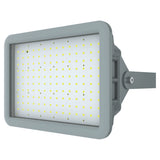 Top-down perspective of 400W C1D2 explosion proof square LED flood light, 56,000lm for oil refinery and port safety.