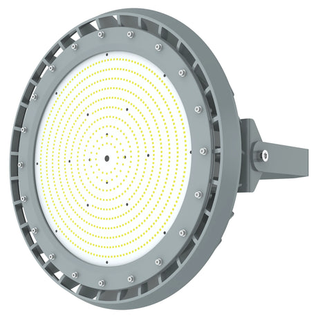 Advanced aluminum heat sink on a 400W C1D2 explosion proof LED fixture for superior cooling in industrial environments.