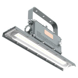 Front view of 40W 2ft C1D2 linear explosion proof light showing high-transmittance PC lens and high-efficiency LED chips.