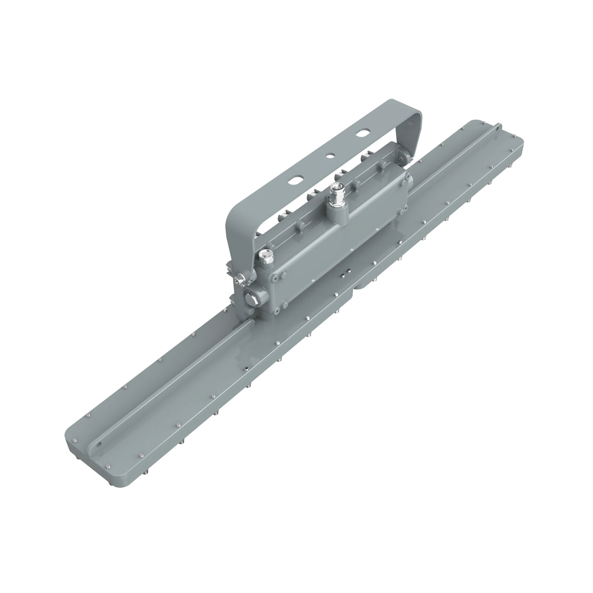 Rear view of 40W C1D1 linear LED explosion proof light, showing the rugged aluminum alloy heat sink for cooling.