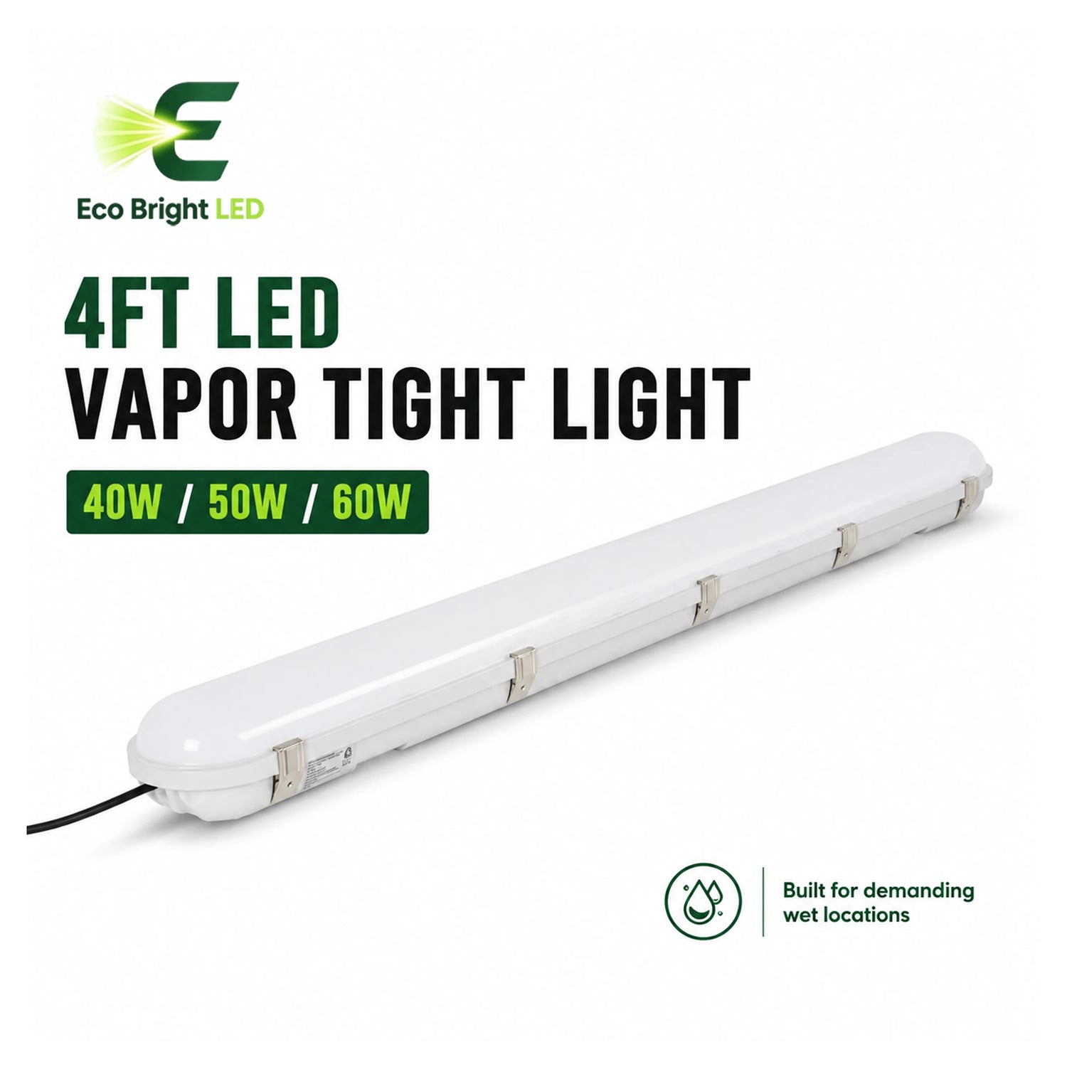 4FT LED Vapor Tight Light 40W-60W for Car product overview with key specifications for commercial lighting applications.