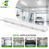 4FT LED Vapor Tight Light 40W-60W for shown in recommended commercial applications for efficient, reliable illumination.