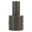 Dark bronze 4 inch round pole tenon adapter with 2-3/8 in OD tenon for area lights and parking lot lights