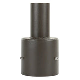 Dark bronze 4 inch round pole tenon adapter with 2-3/8 in OD tenon for area lights and parking lot lights