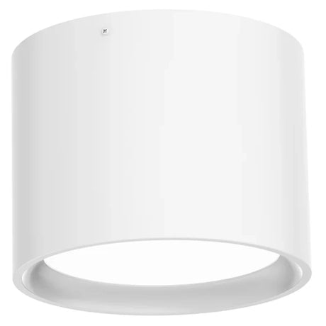 White 5-inch LED cylinder downlight with a recessed circular diffuser for retail and commercial ceiling lighting
