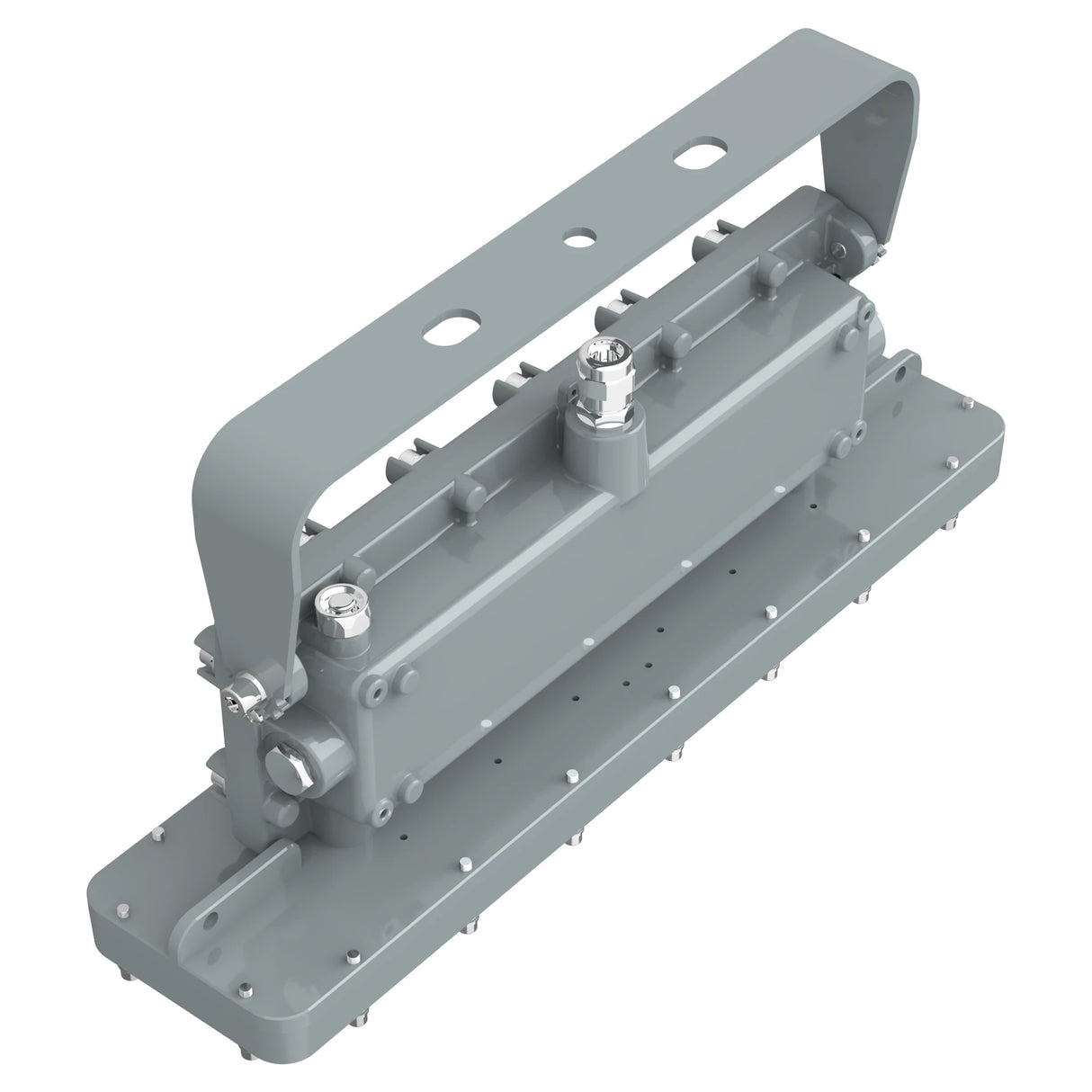 Rear view of 50W C1D1 linear explosion proof LED light showing rugged aluminum alloy heat sink for thermal cooling.