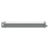 Front view of 40W C1D2 LED linear explosion proof light with frosted lens and 5,600lm output for factory safety.