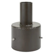 Dark bronze 5 inch round pole tenon adapter with 2-3/8 in OD tenon for area lights and parking lot lights