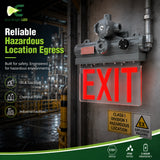 5W C1D1 Explosion Proof Exit Sign for shown in recommended commercial applications for efficient, reliable illumination.