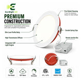 Housing, lens and construction details of 6 Inch Fire Rated LED Downlight 15W for Apartment for durable commercial use.