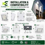 Installation and mounting details for 60/80/100/120W White LED Wall Pack, including compatibility and wiring guidance.