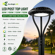80/100/120/150W LED Post Top Light 3CCT product overview with key specifications for commercial lighting applications.