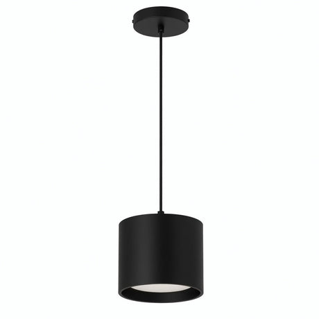 Black 9 inch 18W cylinder LED downlight pendant with round ceiling canopy for retail lighting