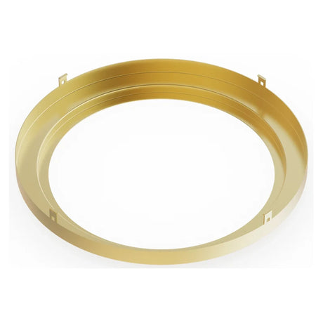 Gold 9-inch alabaster LED ceiling light trim with round flush mount design for retail spaces