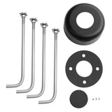 Round steel light pole accessories kit: 4 galvanized anchor bolts, base cover, mounting plate and pole cap