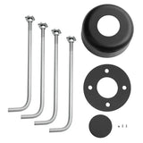 Round steel light pole accessories kit: 4 galvanized anchor bolts, base cover, mounting plate, pole cap and screws