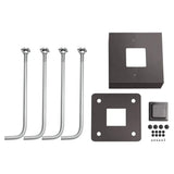 Square steel light pole accessories kit: 4 galvanized anchor bolts, base cover, mounting plate, pole cap and plugs