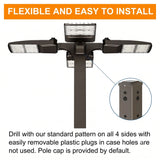 Square steel light pole with flexible drill pattern on all 4 sides for area light and parking lot light mounting