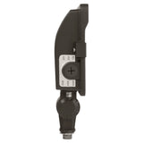 Black LED flood light with adjustable wattage and CCT selector on a knuckle mount